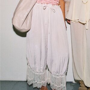 Free People White Lace Wide Leg Pants